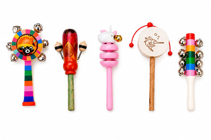 Vanam Little Roots Wooden Baby Rattle Set